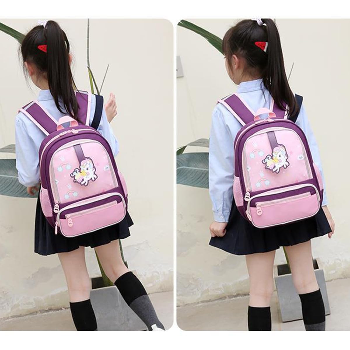 PALAY® Unicorn Bags for Girls Kids Cartoon Print Lightweight Backpack for School, Travel, Camping, Burden-relief School Bag For Girls 3-7 Years Old