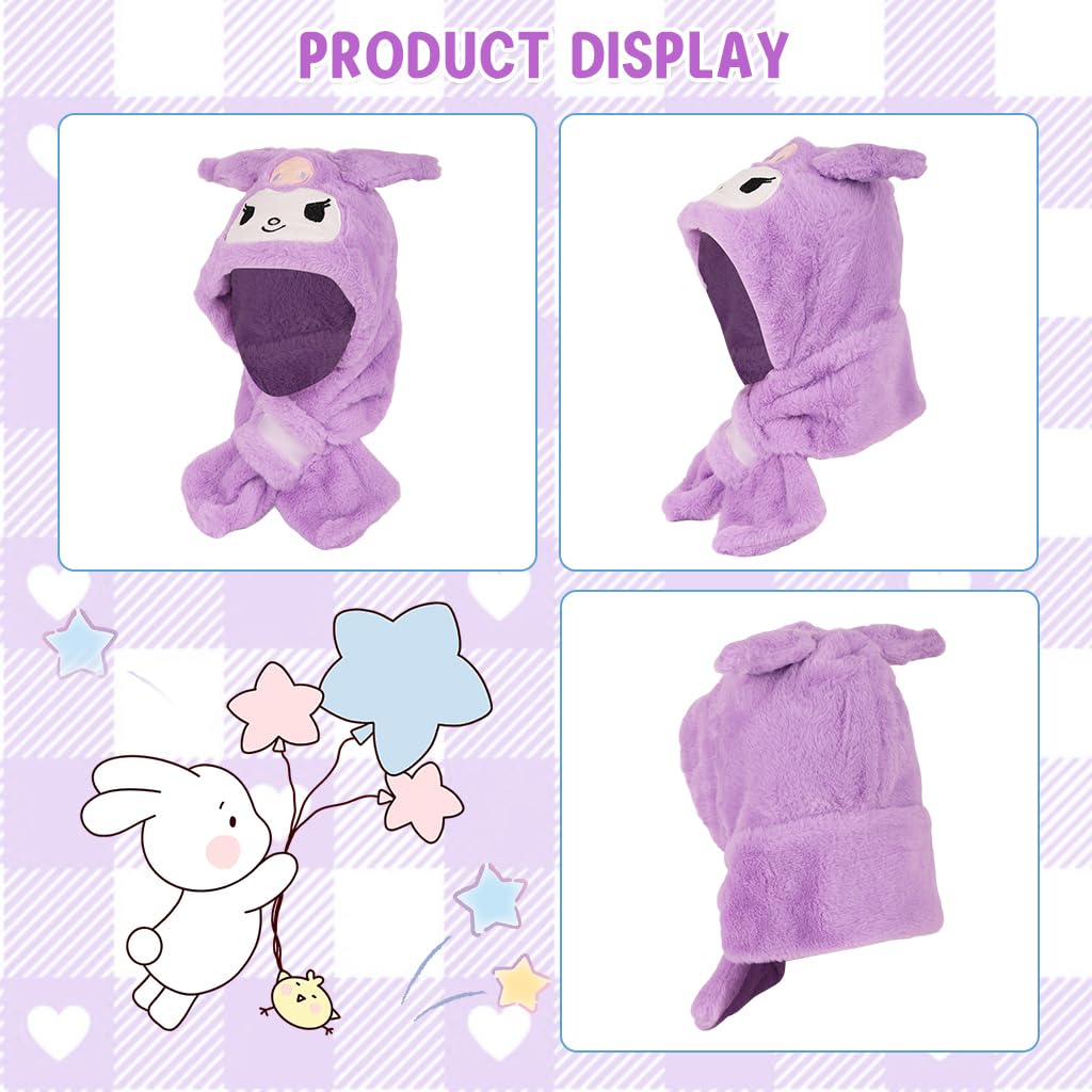 PATPAT Winter Kids Scarf Cap Set for Girls 4–13 with Wrap Around Design and Plush Fleece Warmth