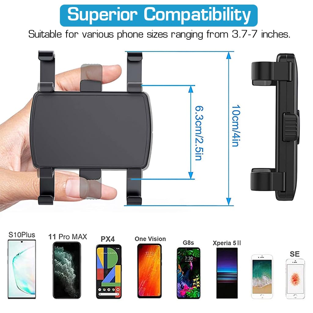 STHIRA Phone Holder for Car Dashboard and Sun Visor with 360° Rotation featuring Foldable ABS Clip | Fits 3.7–7 in Phones