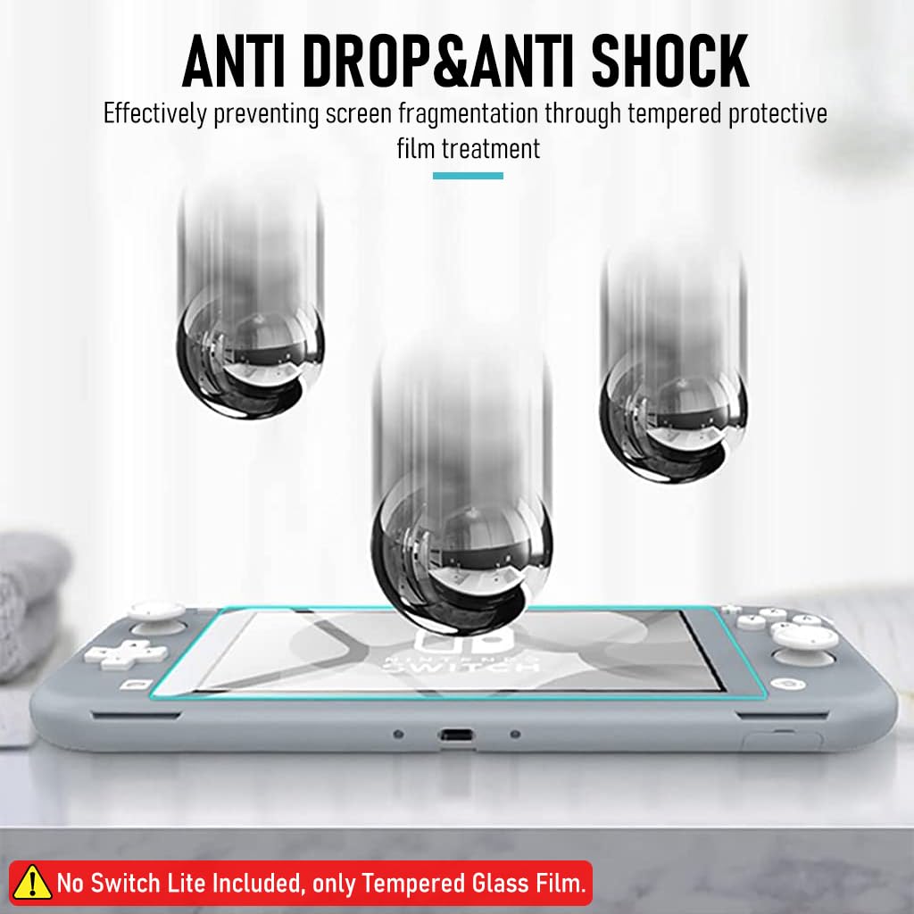 Zeitel Screen Protector for Nintendo Switch Lite with 9H Tempered Glass 3 Pack | Bubble Free Installation