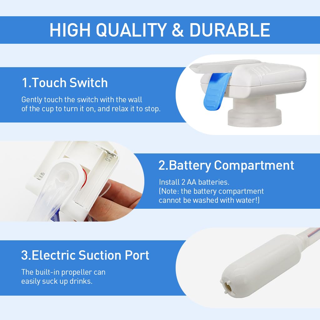 HASTHIP Easy Water Dispenser Pump for Bottles featuring Squeeze Button | 2Pcs Battery Operated