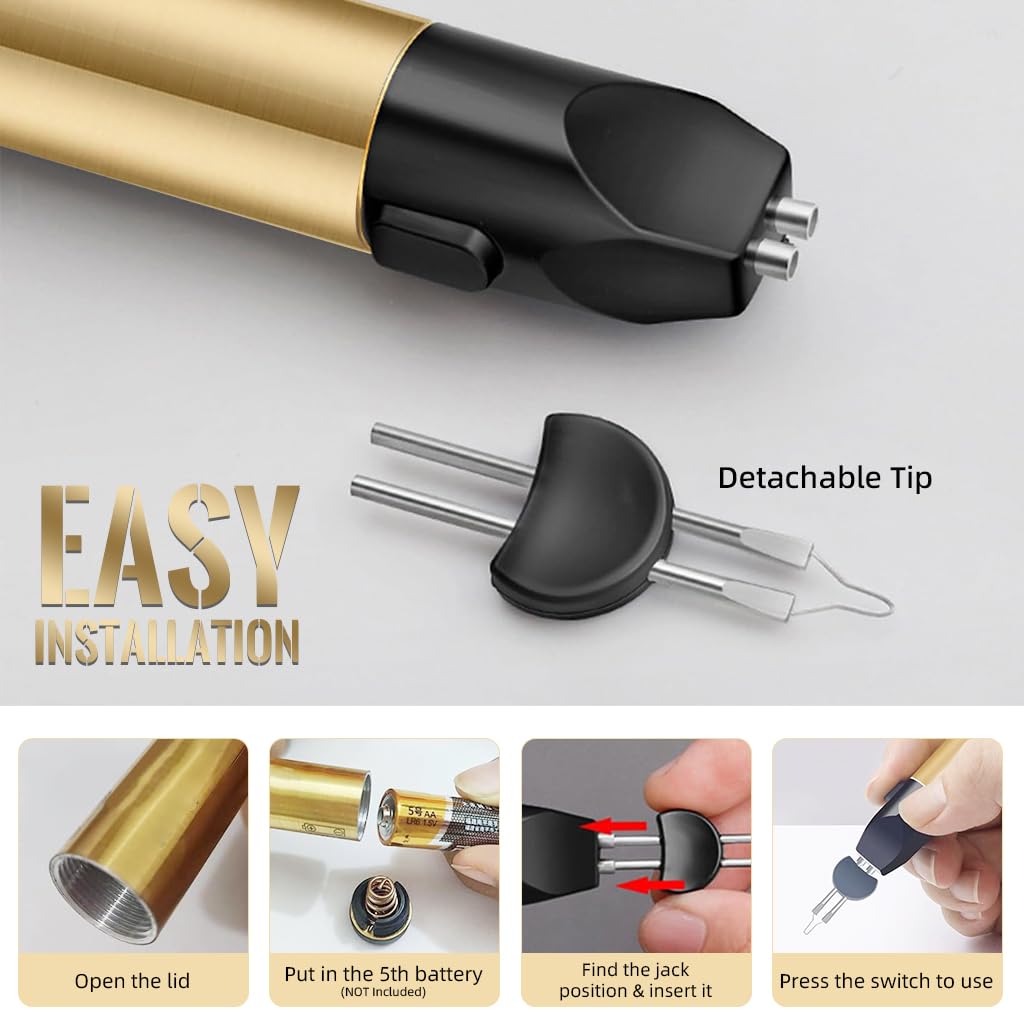 Supvox Thread Burner Tool for Jewelry Making with 1832°F Rapid Heating & Tungsten Tip Precision | Battery Operated Craft Cord Sealer