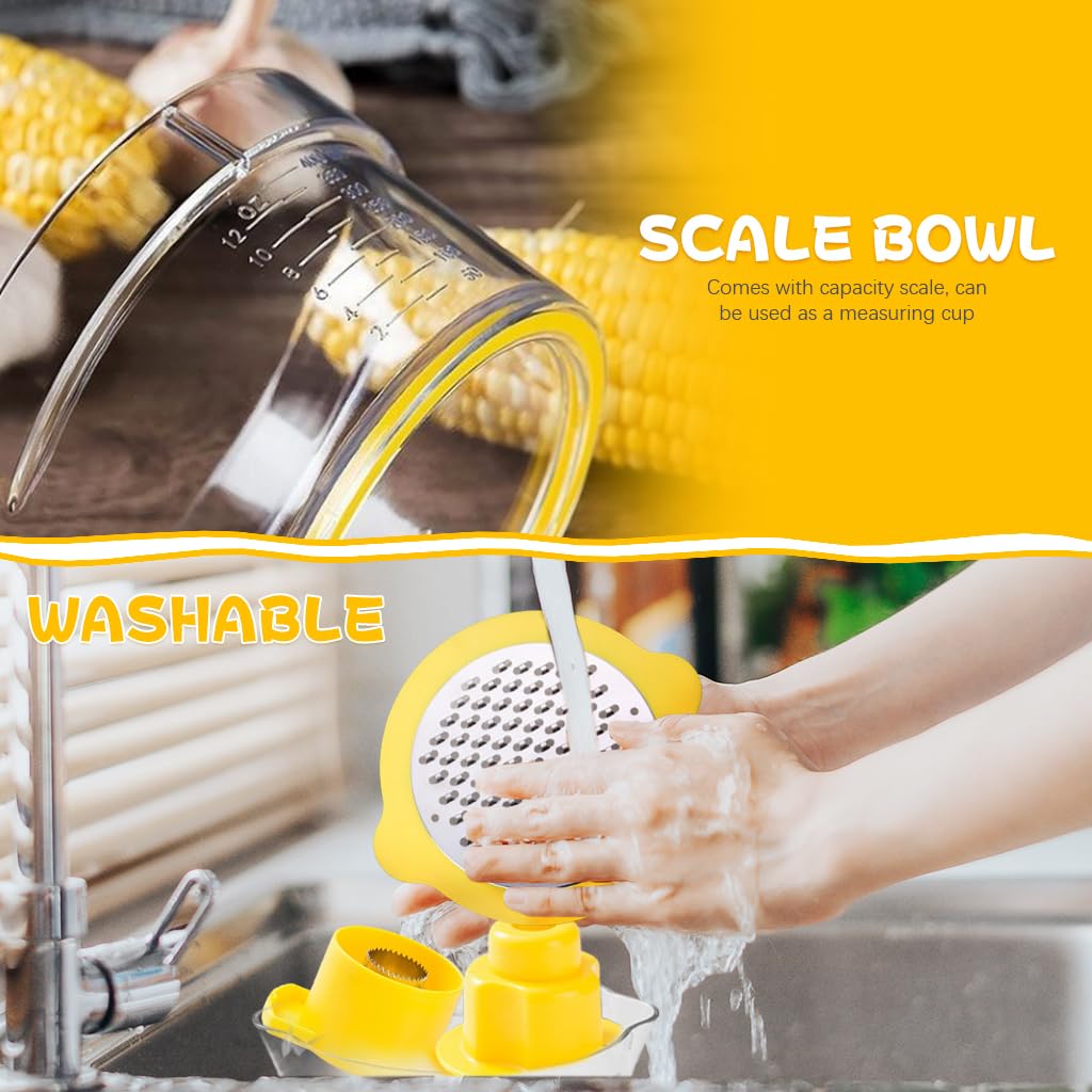 Supvox Corn Peeler for Effortless Kernel Removal with Catching Bowl and Stainless Steel Blades
