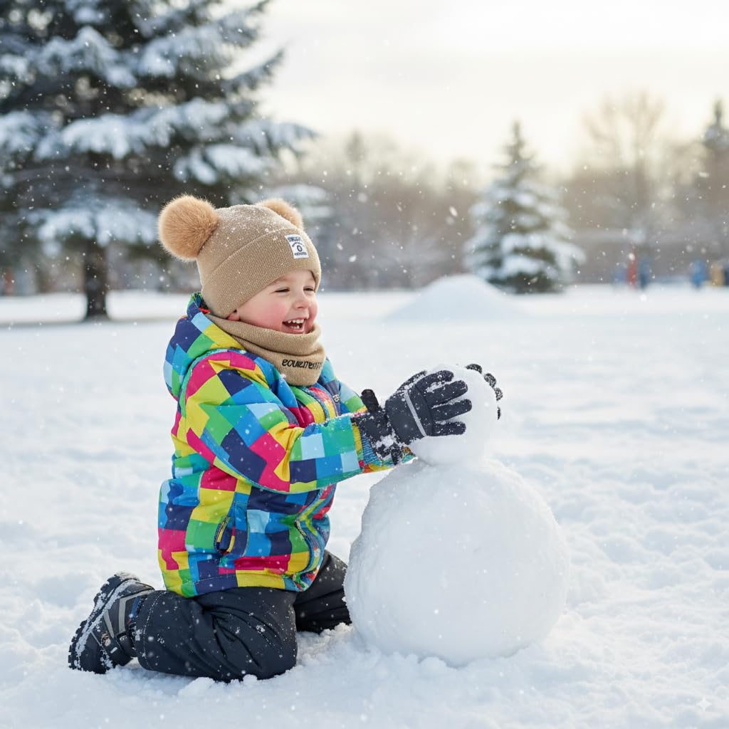 Zibuyu Knitted Baby Deer Antler Hat for Photography and Winter Wear with Chin Strap | Soft Wool Beret for Girls 3–24 Months Brown