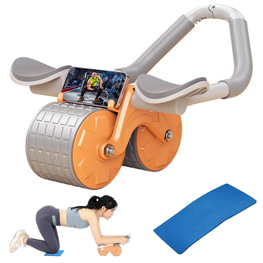 Proberos® Ab Roller Set with Silent Knee Pad Mat for Exercise Gym, Premium Abdominal Ab Roller with Phone Holder for Core workout, fitness & Exercise, Home Workout Equipment for Men Women Blue