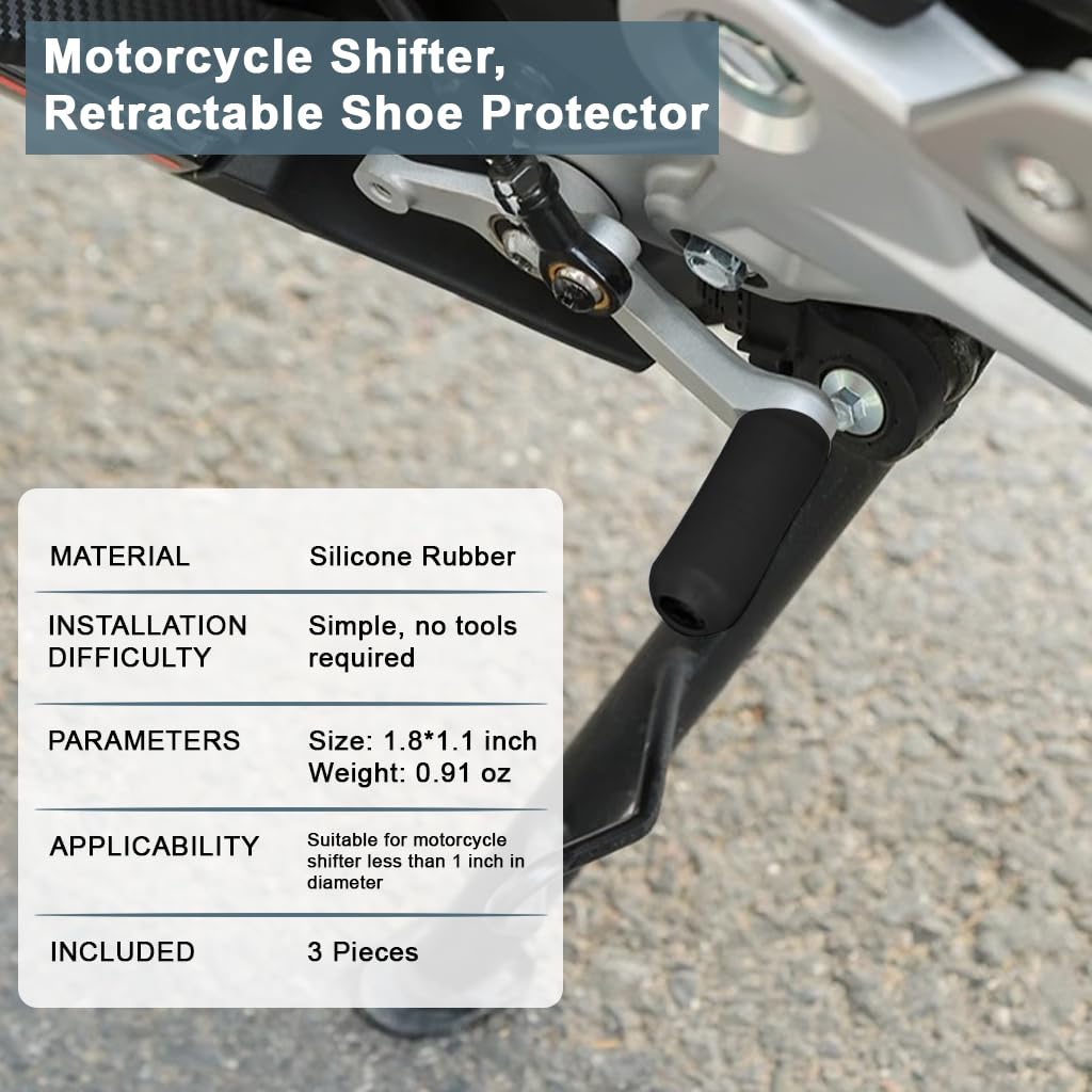 STHIRA Motorcycle Shift Lever Sleeve Cover for Shoe Toe Protection with Textured Silicone | 2Pcs Universal Gear Lever Covers