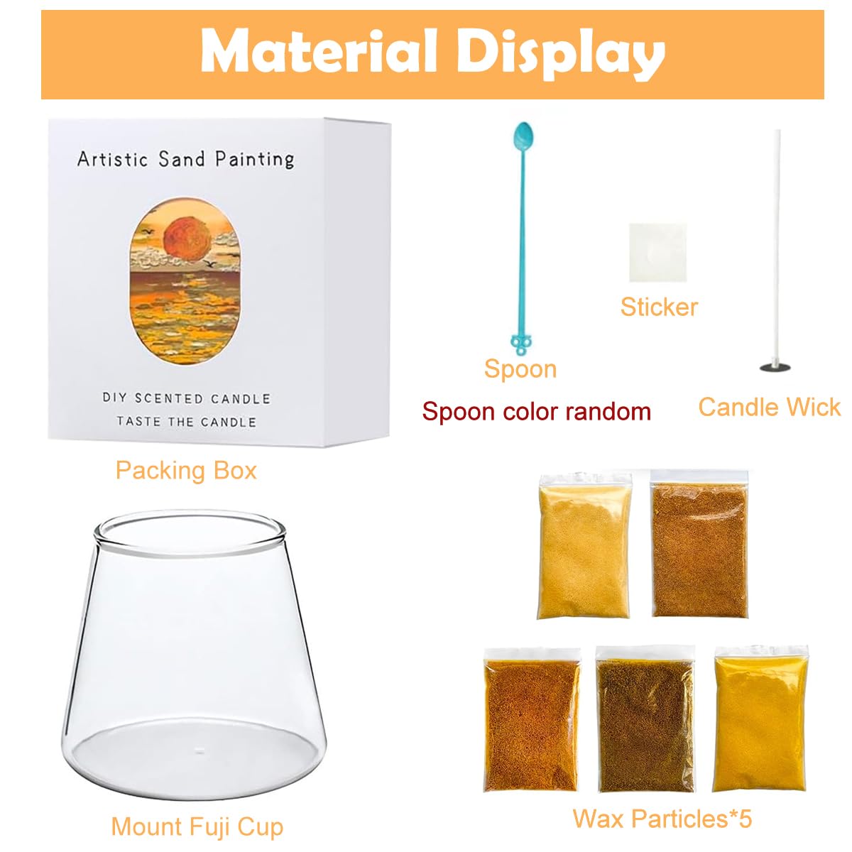 HASTHIP DIY Candle Making Kit for Creative Sand Art Candles with Colored Beeswax Sands | Ideal Birthday Gift for Friends and Sisters