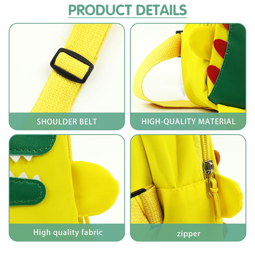 SNOWIE SOFT Kids Chest Bag Fashion Chest Bag for Kids Outdoor Travel Bag Cartoon Print Yellow Mini Crossbody Bag for Kids Sling Water Bottle Bag Shoulder Bag for Boys Girls
