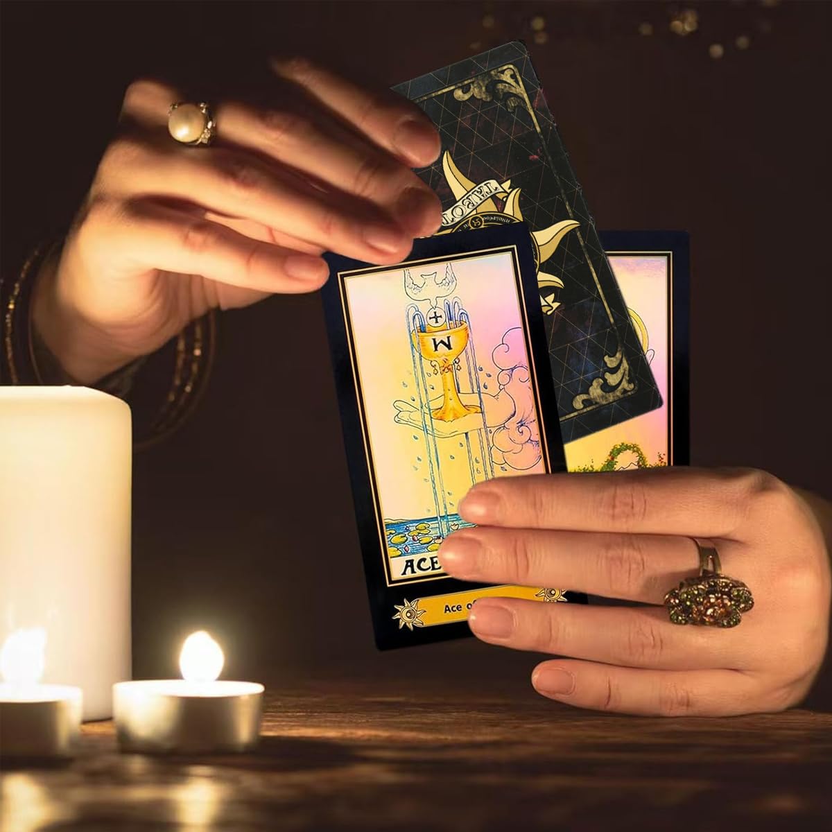 PATPAT Tarot Card Deck Set for Beginners with 78 Cards and Guidebook | Iridescent Illustrated Design