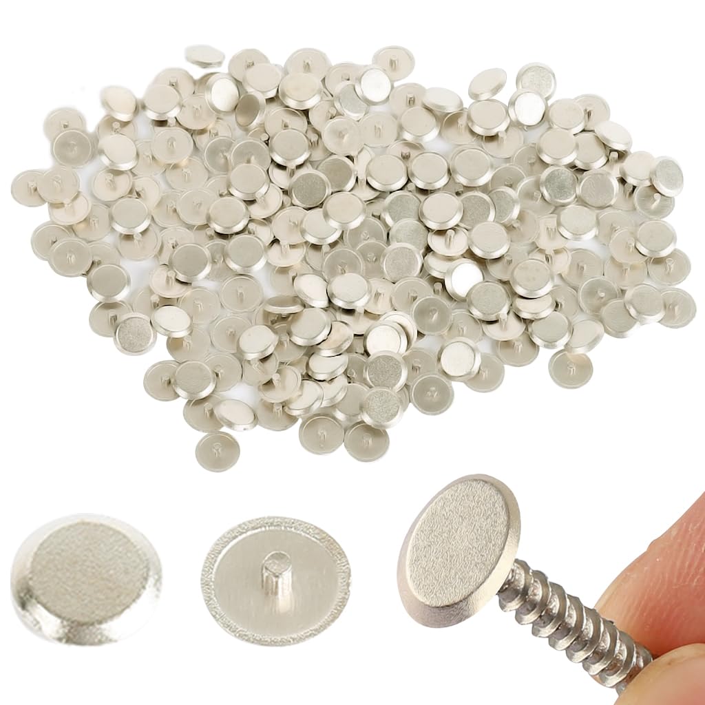 Serplex M4 Screw Caps 200 Pack for Furniture and Cabinets with Snap On Design | 9.7mm Metallic ABS Covers