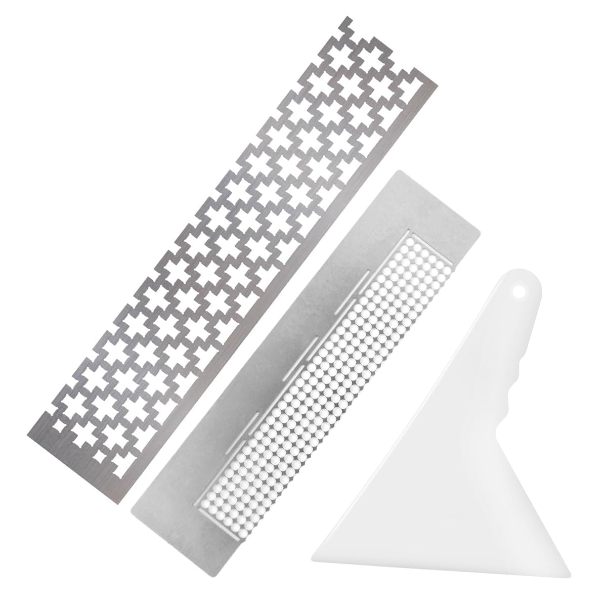HASTHIP Diamond Painting Ruler Kit for Craft Alignment with 15cm Stainless Steel Circle & Cross Grid Rulers | Includes Scraper
