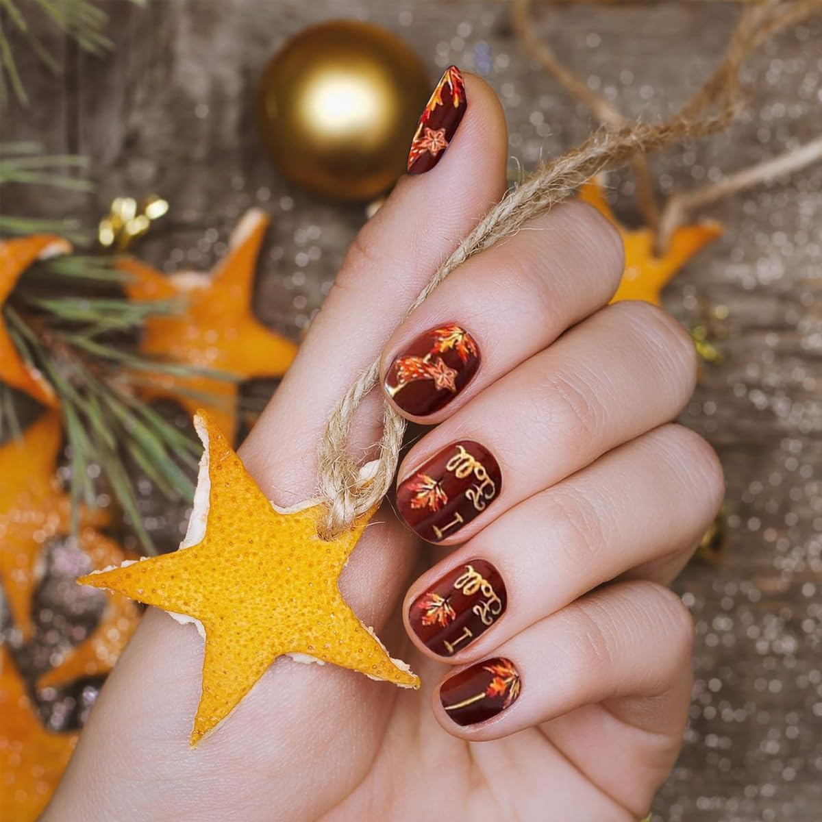 HASTHIP® 10 Sheets Nail Art Decal DIY Christmas Nair Art Decals Sticky Nail Art Decals Christmas Assorted Christmas Santa Claus Theme Series Nail Decals Creative Nail Art Sticker for Christmas, Party