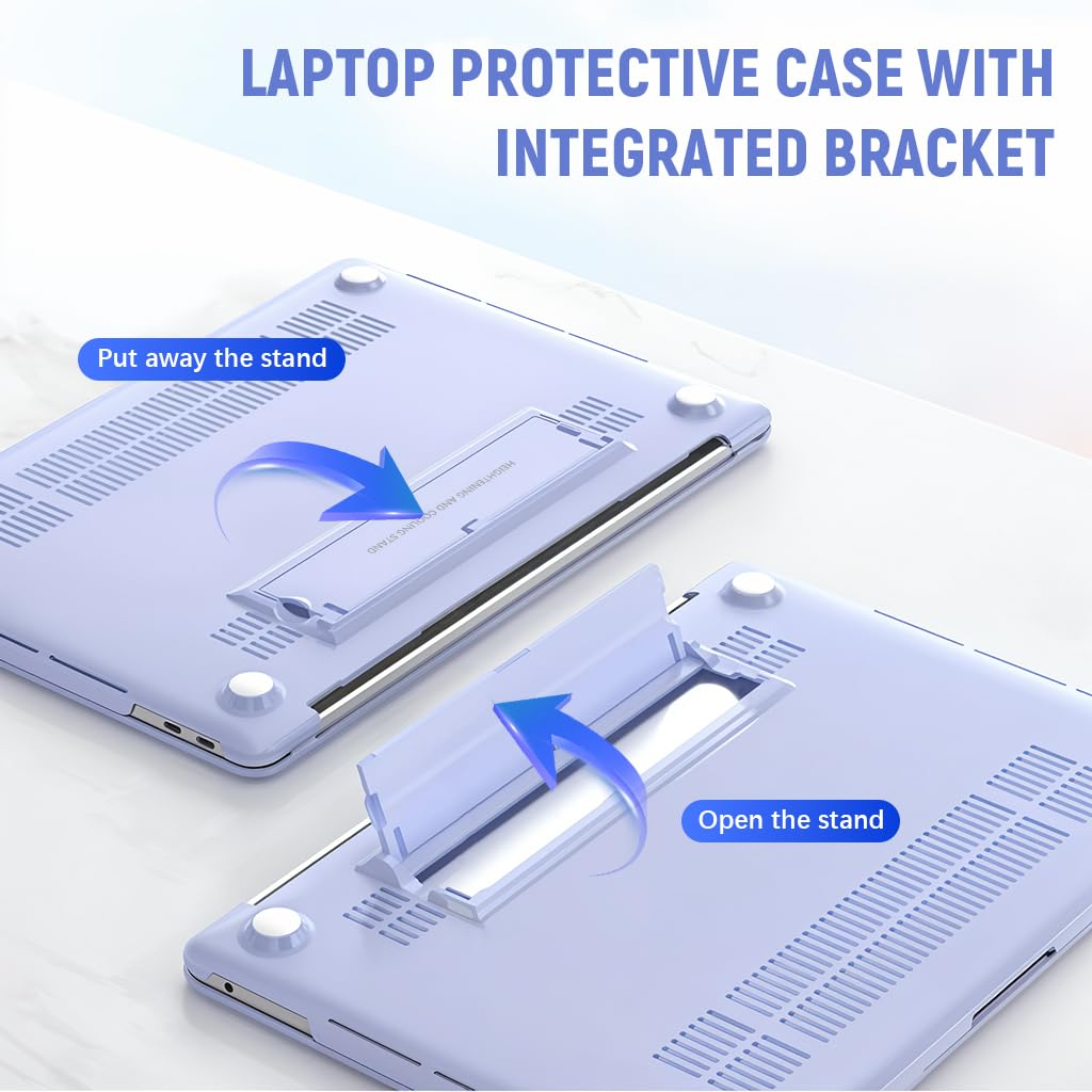 ZORBES Laptop Cover for MacBook Air 13.6 inch with Foldable Kickstand Stand | Hard Shell Case with Keyboard Cover and USB C Adapter