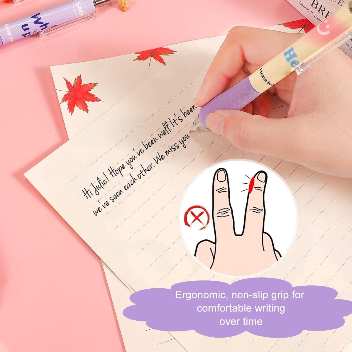 Climberty Gel Pens 6 pcs for School and Office Writing with 0.5mm Black Ink & Soft Grip | Quick Dry Retractable Cute Design