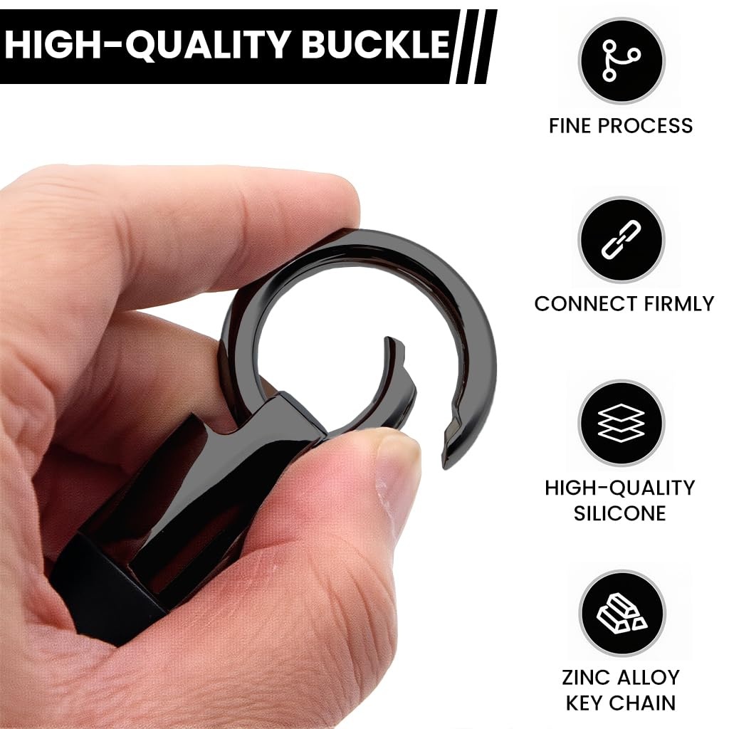 Zibuyu Car Key Chain Ring for Car SUV and Truck featuring Waterproof Metal Design | Sleek Black Secure Key Holder