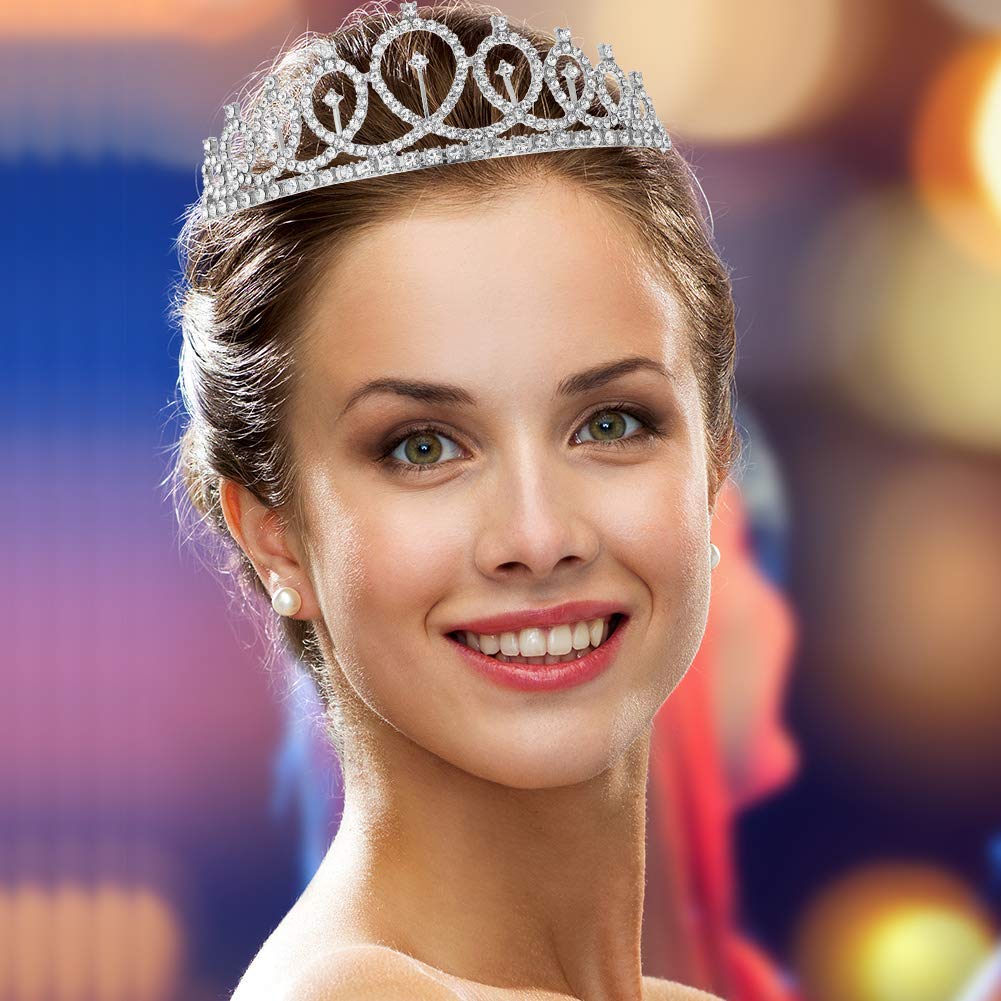 SNOWIE SOFT Birthday Queen Rhinestone Crown for 30th Party with 5.5×4.7×2 in Tiara & Sash | Silver