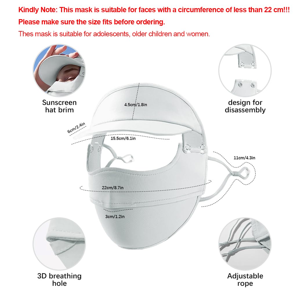 SANNIDHI Full Face Mask for Outdoor Activities with Detachable Brim UPF 50+ Ice Silk | Blue