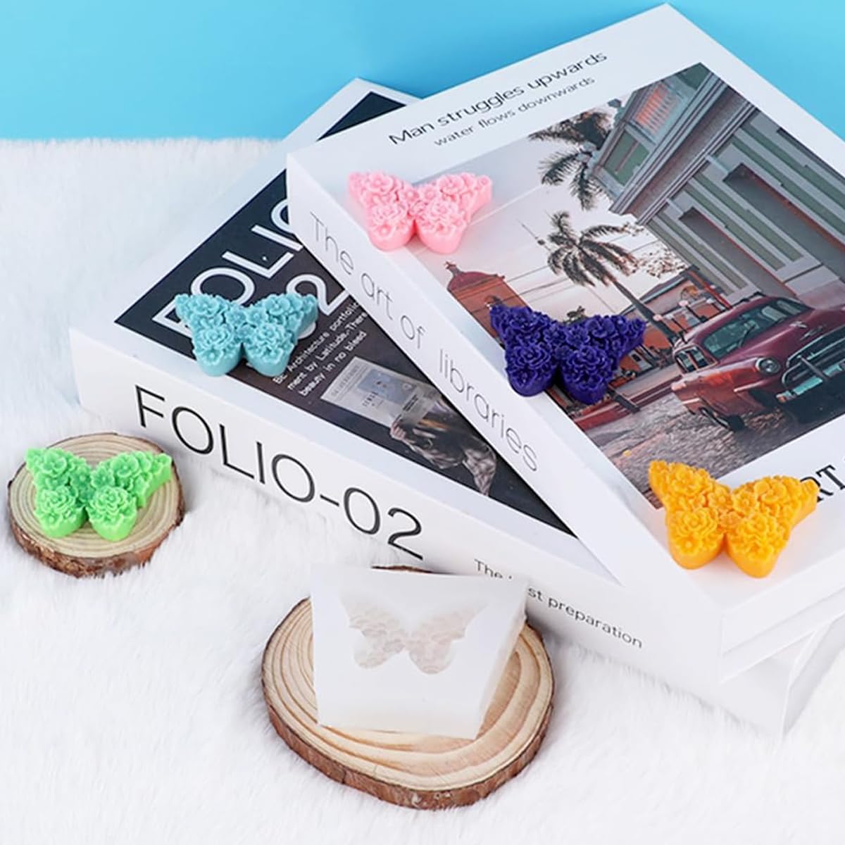 HASTHIP 3D Flower Butterfly Silicone Mold for Resin Crafts and Soap | 5x3.6cm Flexible Design