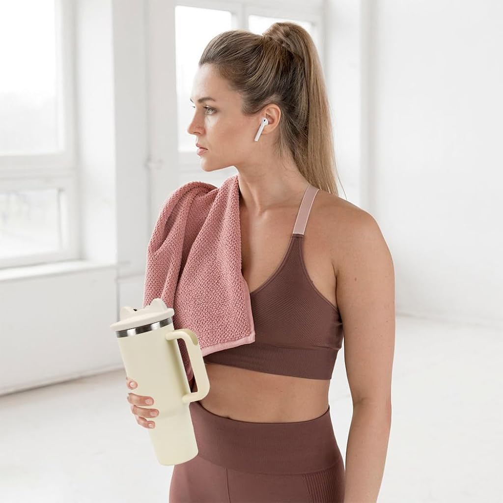 HASTHIP Silicone Tumbler Lid for 40oz Stanley Cup with Phone Holder and Flip‑Top Closure