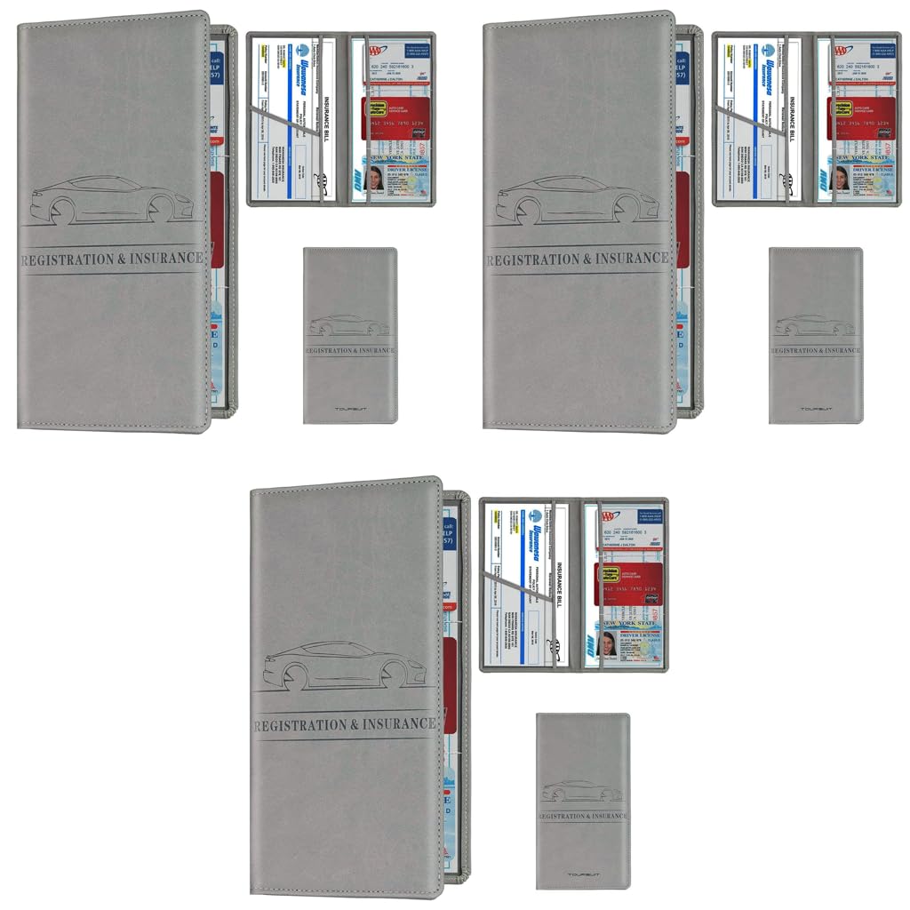 STHIRA Car Documents Holder with 6 Compartments for Registration and Insurance | PU Leather Organizer for Men and Women