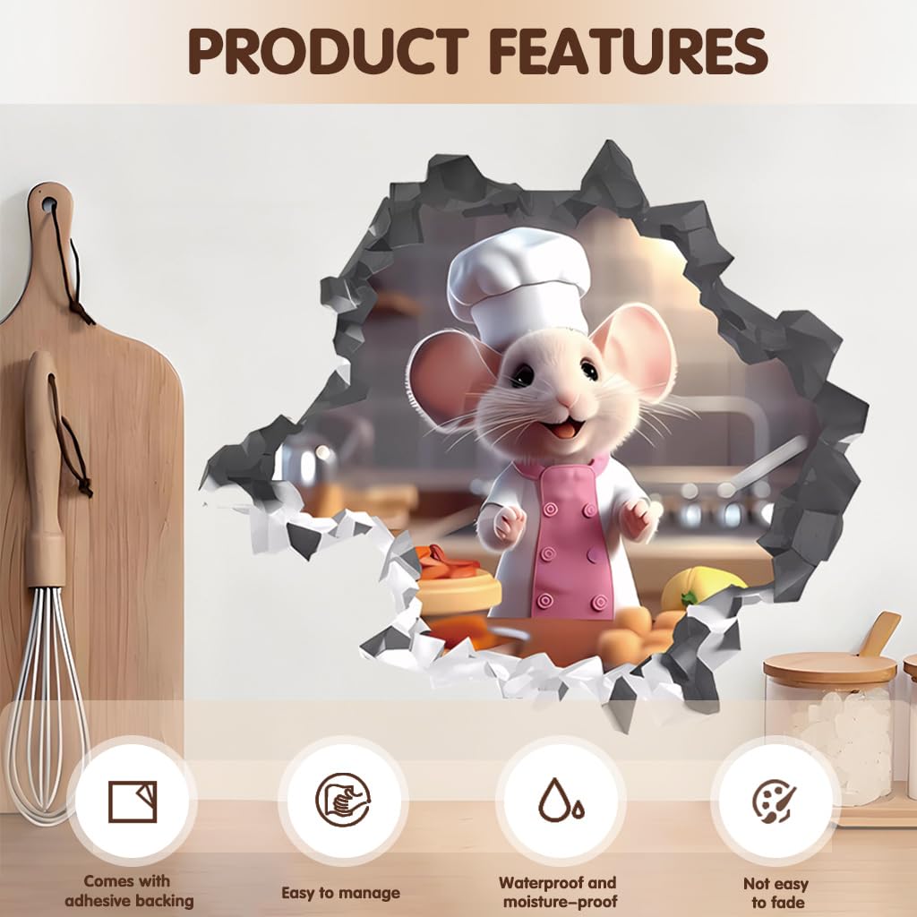 HASTHIP 3D Cartoon Wall Stickers for Kids Rooms with Waterproof Peel and Stick Design | 6Pcs 5.9 in Removable Decals