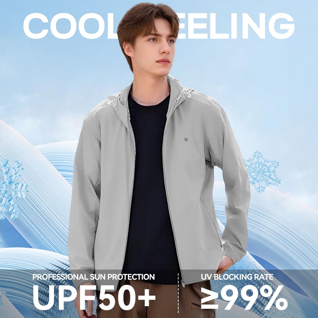 Venzina Sun Jacket for Men with UPF 50+ UV Protection and Removable Hat | Quick-Dry Nylon