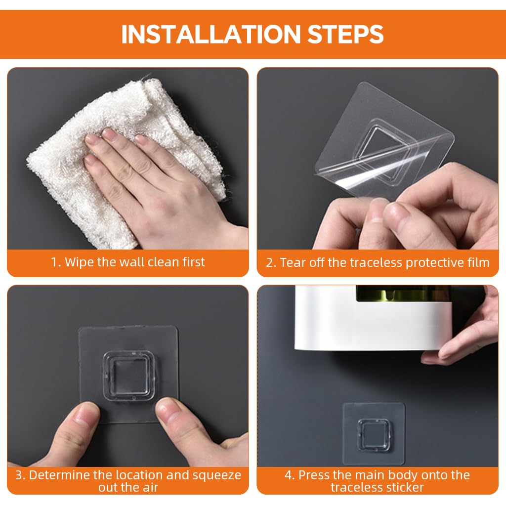 HASTHIP Wall Ashtray for Bathroom Balcony and RV featuring No Drill Adhesive Mount | Detachable Stainless Steel Tray with Lid