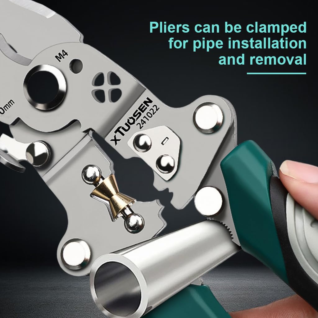 Serplex Wire Stripper Tool for Electricians with 8–16AWG Range and Folding Rubber Handle