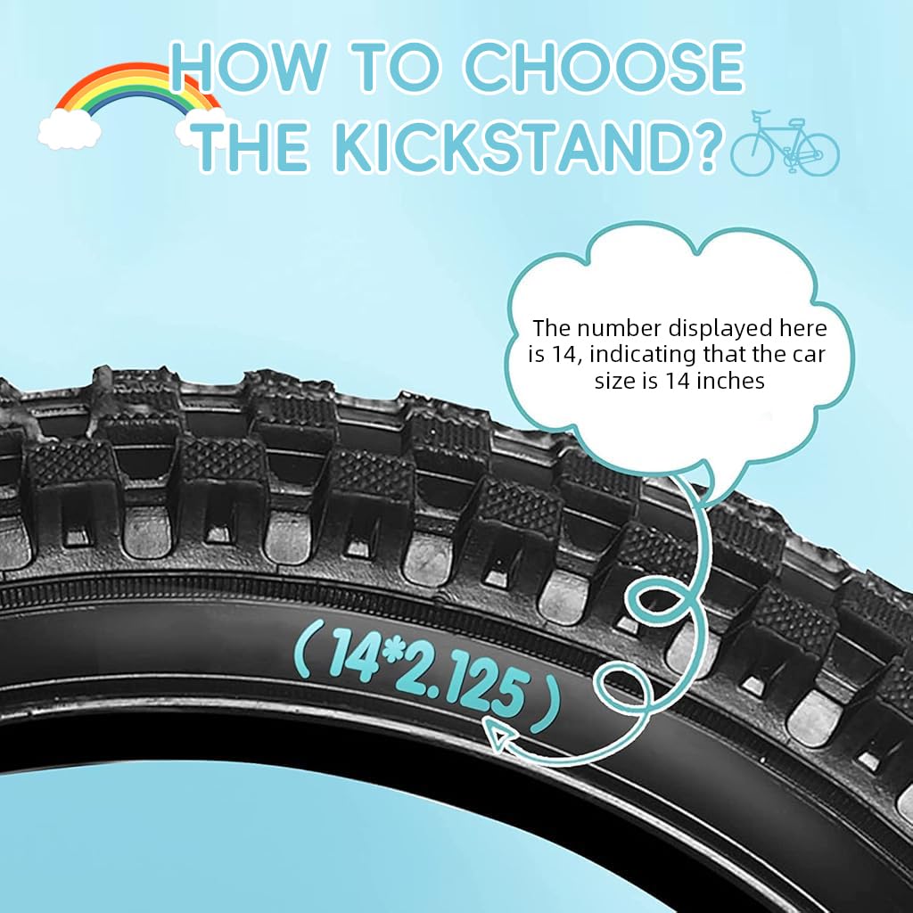 Proberos Kids Bicycle Kickstand for 20 inch Wheels with 10.43 in Spring Loaded Design | Reinforced Metal Black 2 Pack