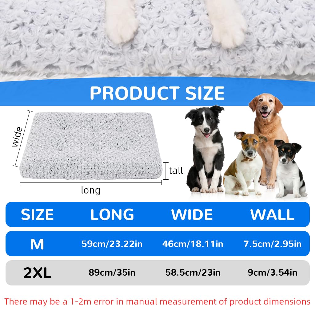 Qpets Dog Bed for Winter Comfort with Thermal Insulation and Waterproof Anti Slip Bottom | Plush Rose Pattern Mat Machine Washable