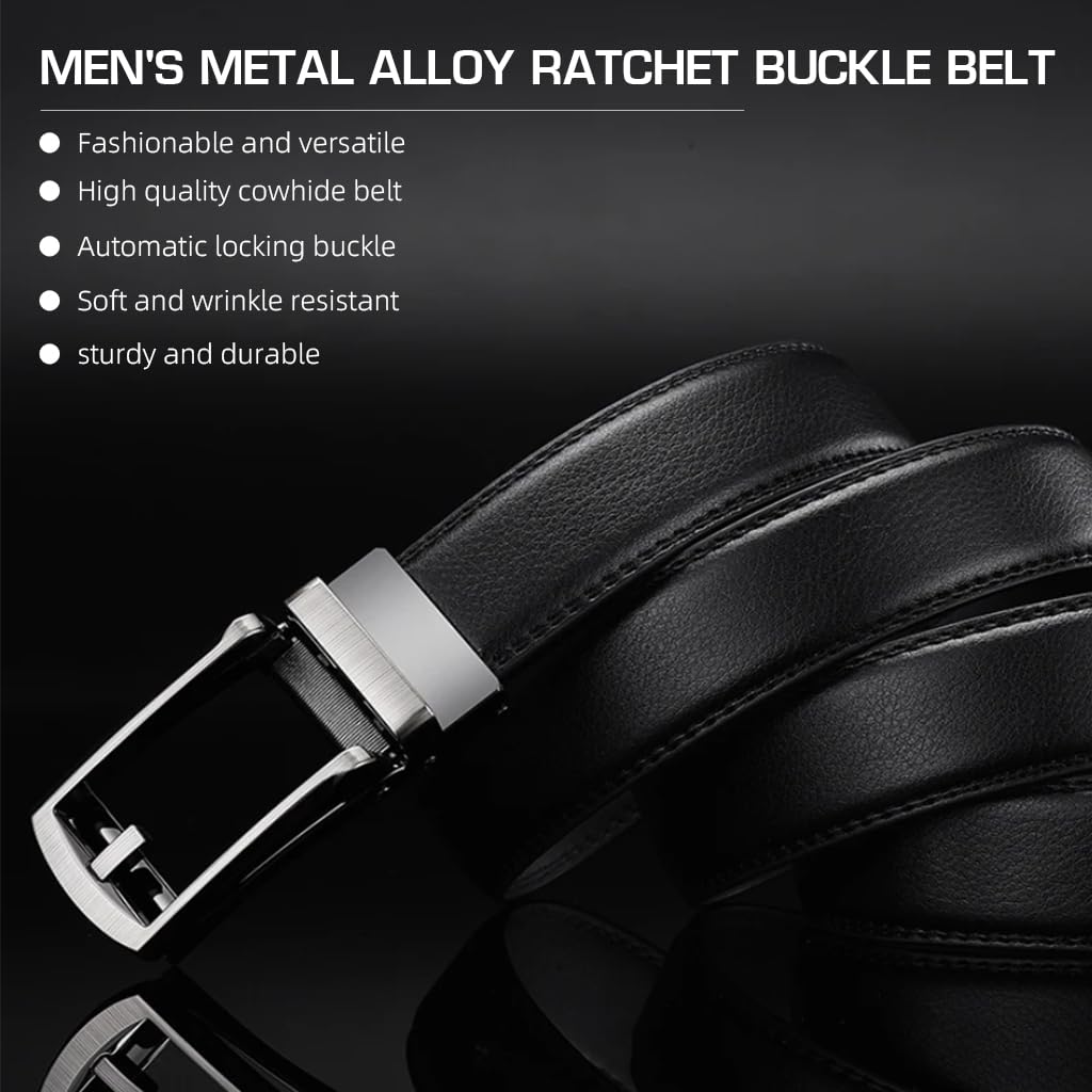 GUSTAVE Belts for Men for Business and Casual Wear featuring Auto Lock Buckle | 125cm Leather