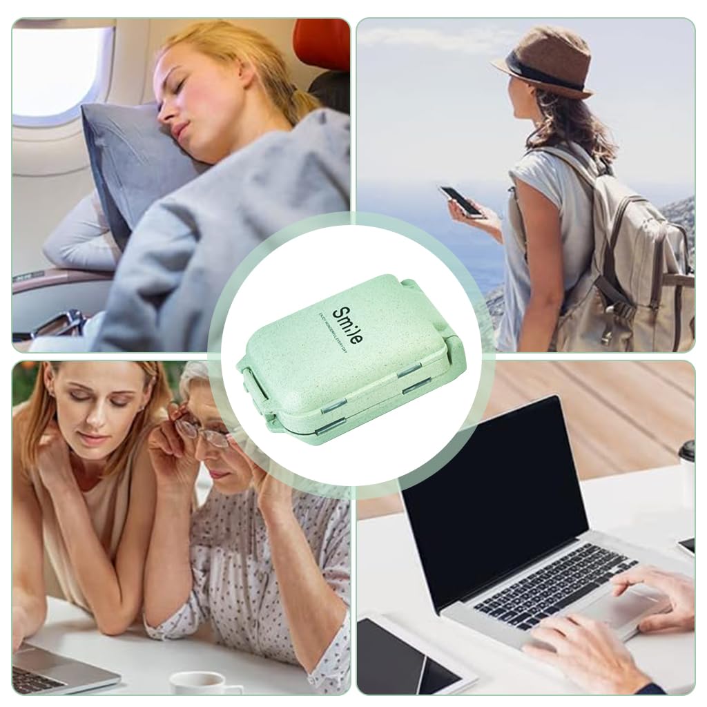 HANNEA Pill Organizer Box for Travel with 8 Compartments and Folding Design | Food Grade Plastic