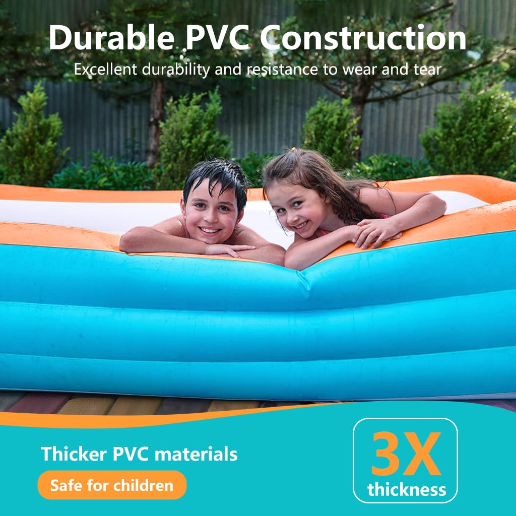 Proberos Inflatable Swimming Pool 300×170×55cm for Backyard Fun with Electric Pump