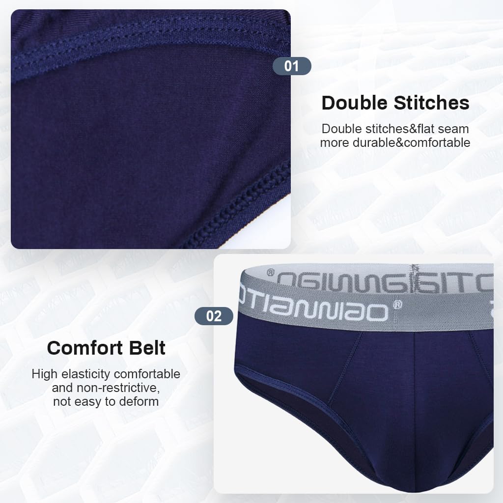 Zibuyu Men's Underwear Briefs for Everyday Comfort featuring Seamless Design | 3 Pack 2XL 35-39 Inch Waist