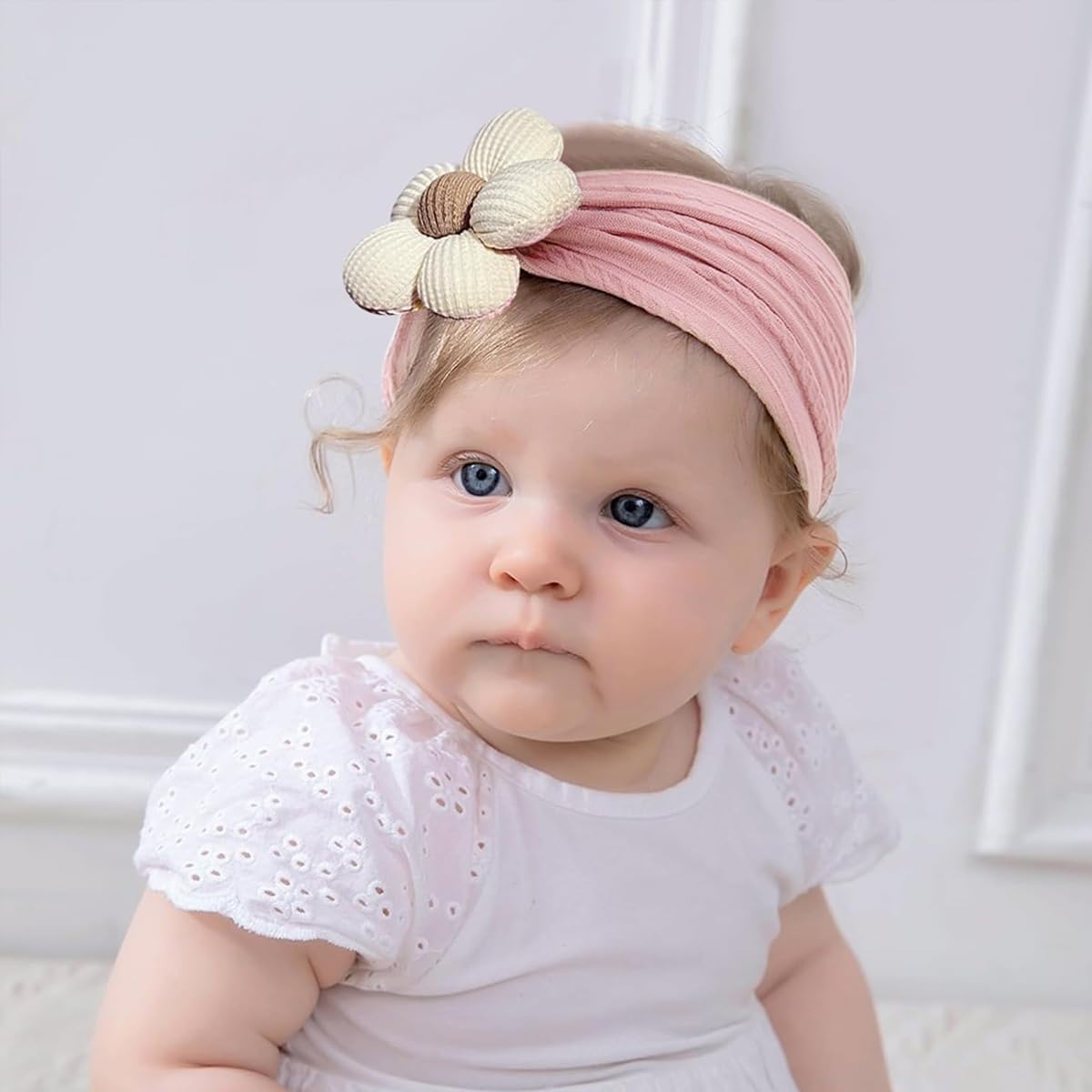 SNOWIE SOFT Baby Headbands for Girls featuring Stretchy Nylon Comfort and Cute Flower Style