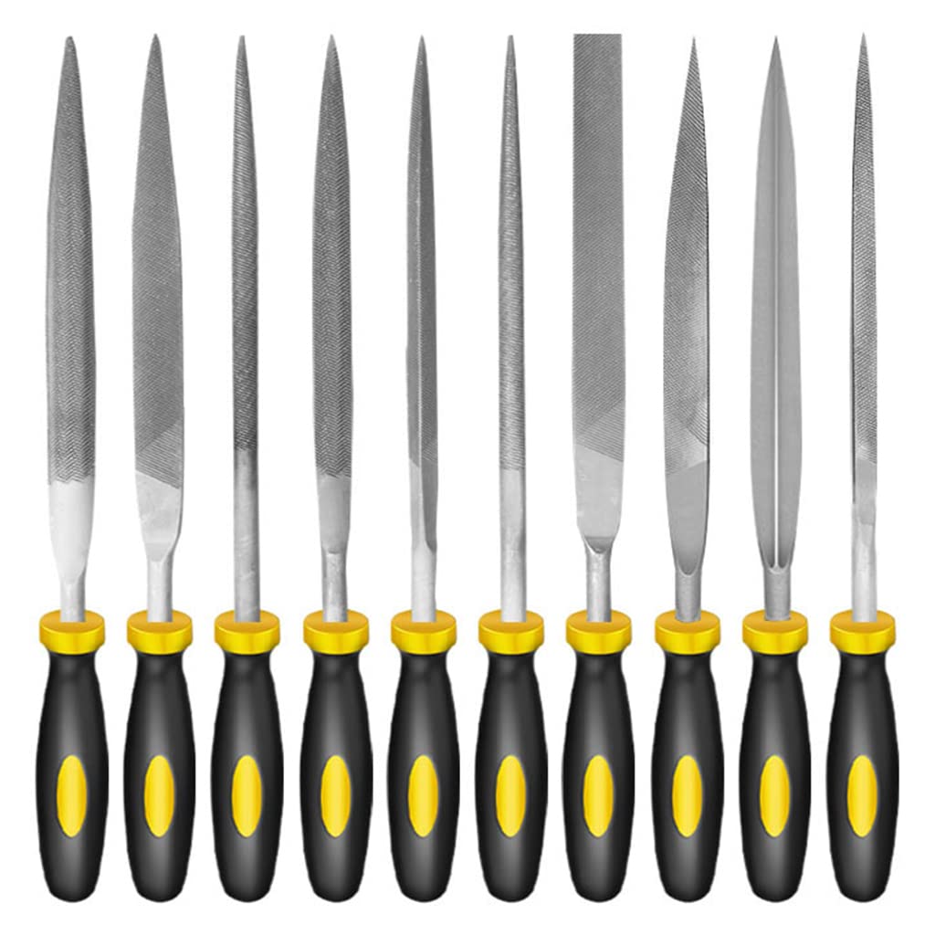 Supvox 10Pcs File Tools Set, Premium Hardened Drop Forged Alloy Steel File Tools, Includes Flat, Flat Warding, Square, Triangular, Round, and Half-Round File