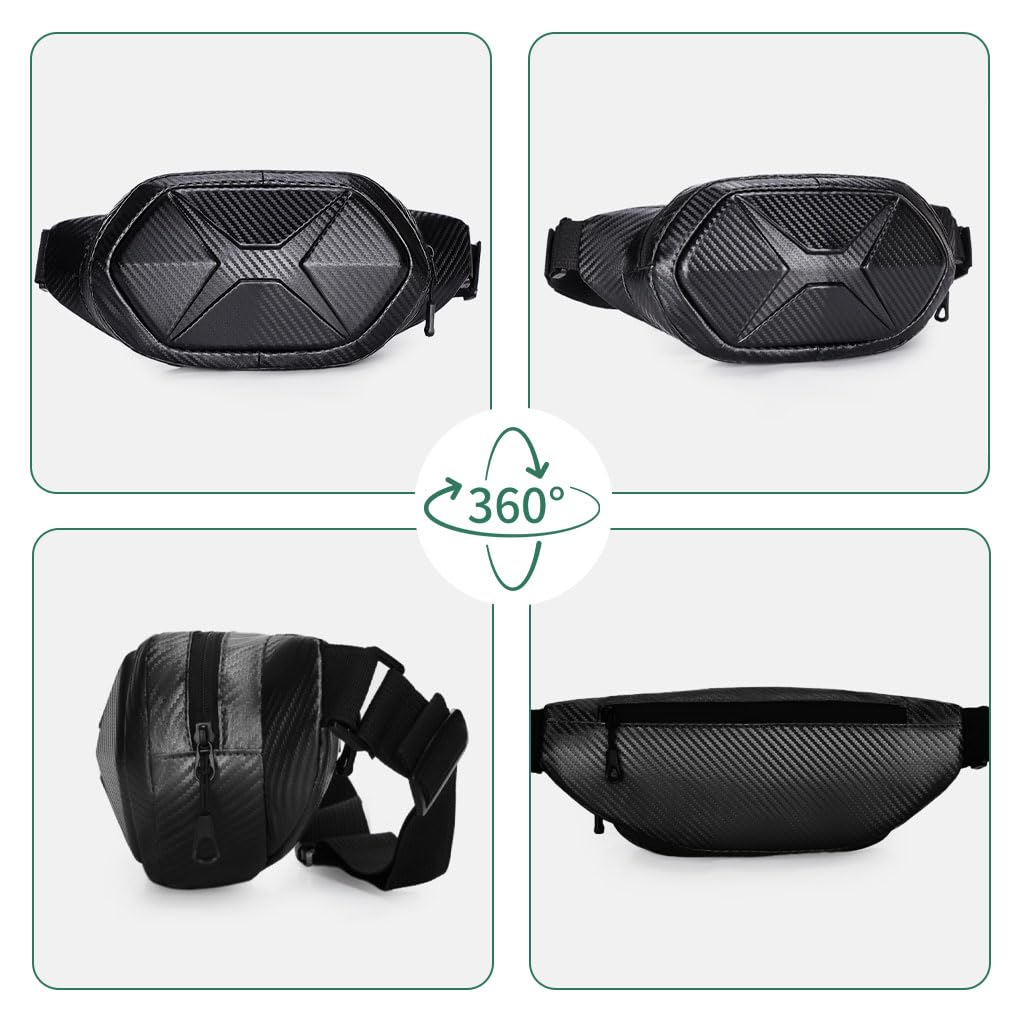 STHIRA Waterproof Bag for Travel and Riding featuring Carbon Fiber Texture & Adjustable Strap