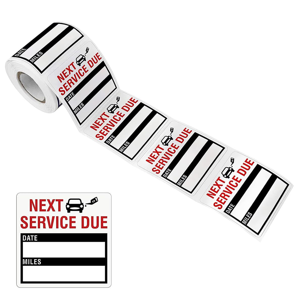 STHIRA® 300Pcs Car Service Due Date Stickers 2''x2'' Writable Car Maintenance Stickers with High-Quality Adhesive for Service Schedules Stickers Labels Ideal for Car Owners & Auto Service Businesses