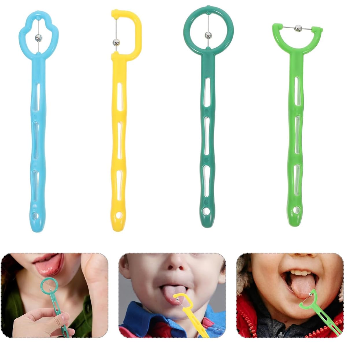 SNOWIE SOFT Pronunciation Trainer for Tongue with Mobile Beads 4 Pcs Set for Kids and Adults | Corrects Lisps and R L Sound Confusion