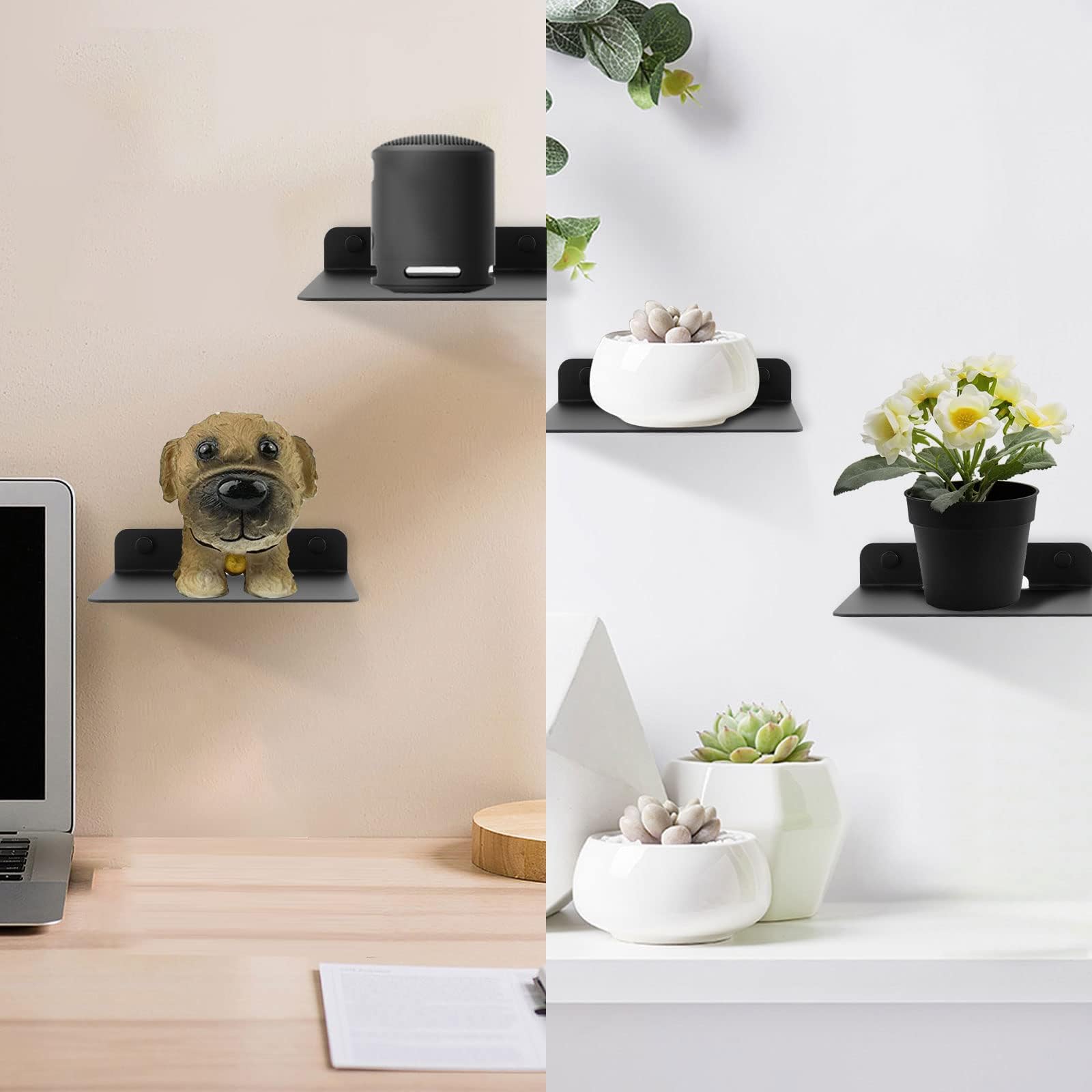 ZORBES Wall Shelf Speaker Stand for Bluetooth Speakers featuring Anti Slip Pad and Screw Mount 11x10.5cm Acrylic Design