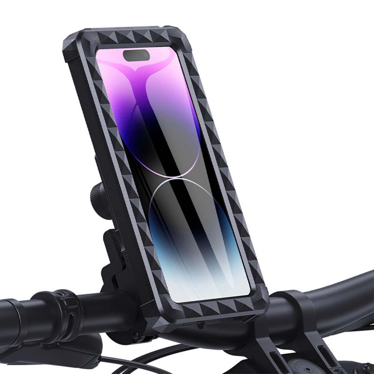 STHIRA Bike Phone Mount for 5.5–6.9 in Phones with HD Touchscreen and Detachable Enclosure | Waterproof Handlebar Holder for Bike Motorcycle Scooter