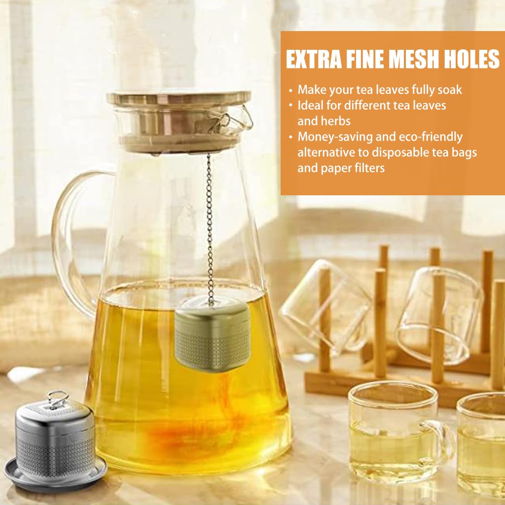 Supvox Tea Infuser Cube for Loose Leaf Brewing with Hook Chain Fine Mesh 4x4x3.8cm 304 Stainless Steel