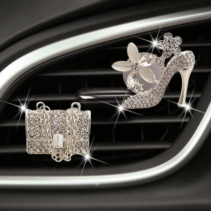 STHIRA Car Air Fresheners for Vent Decoration with Clip on Design and Rhinestone Style | 2PCS