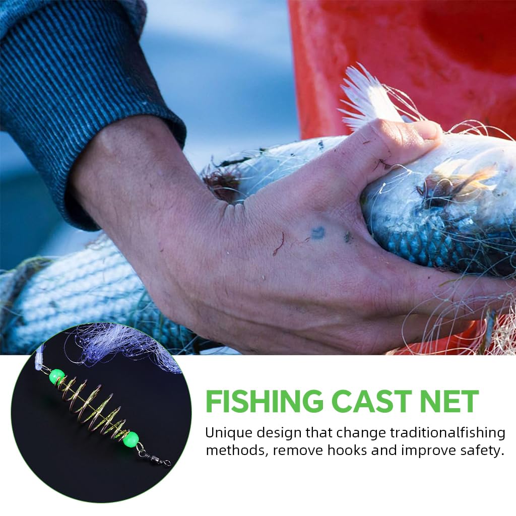 Proberos Spring Feeder Fishing Hook Net Trap with Glow Bait Holder and Nylon Cage Pack of 4