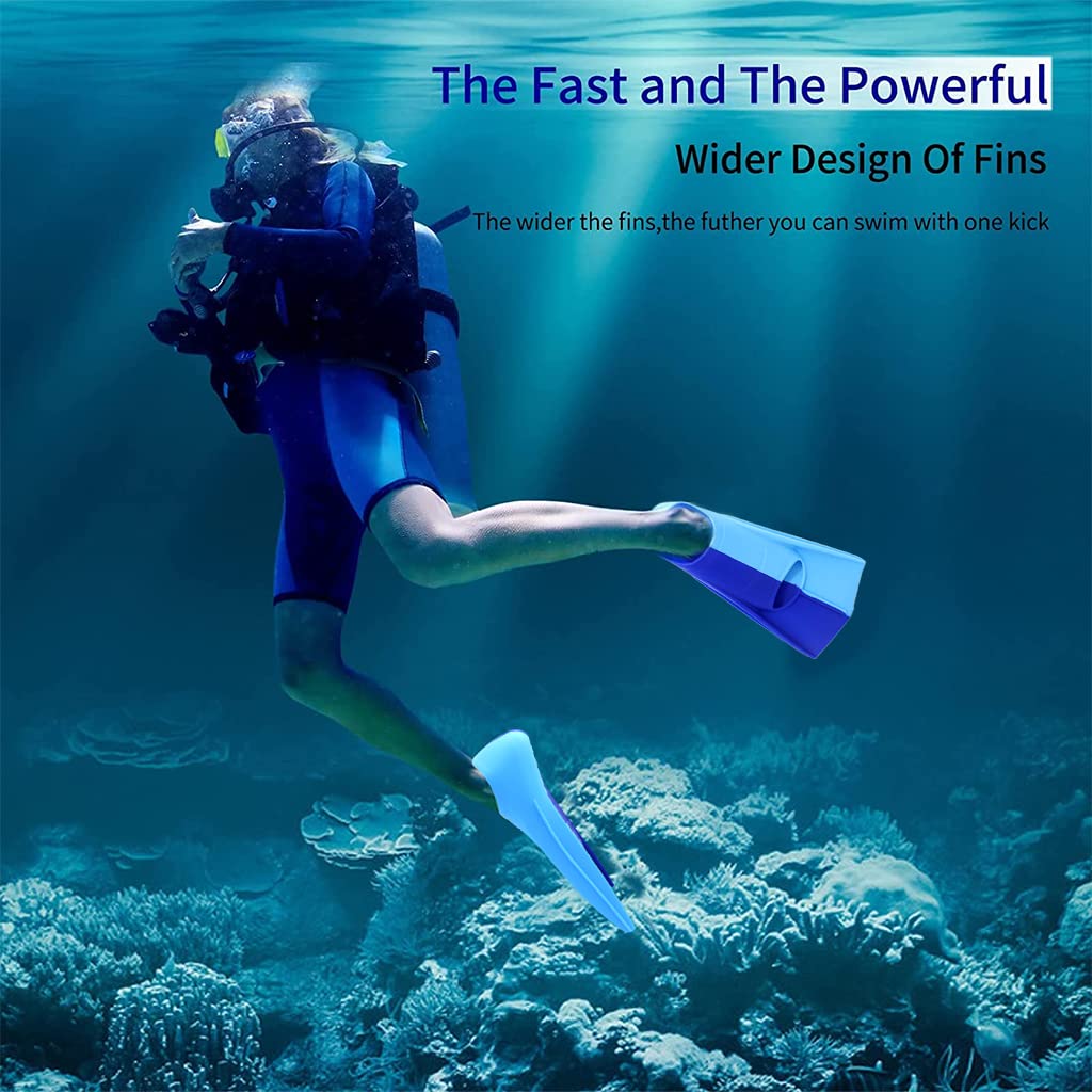 PROBEROS Swimming Fins for Freestyle and Backstroke Training with 26cm Sole | Silicone Short Blade Design for Teens and Adults