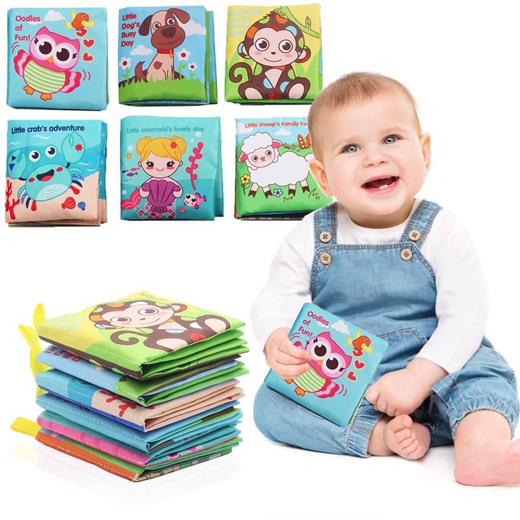 PATPAT Cloth Books for Babies with 6 Story Themes and Soft Polyester Pages | Early Learning Toy