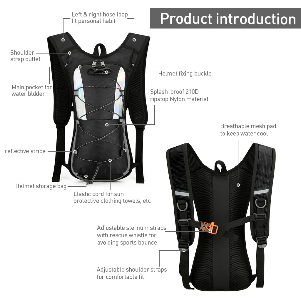 GUSTAVE Hydration Bag for Biking and Trail Running with Slim Waterproof Design | Reflective Straps