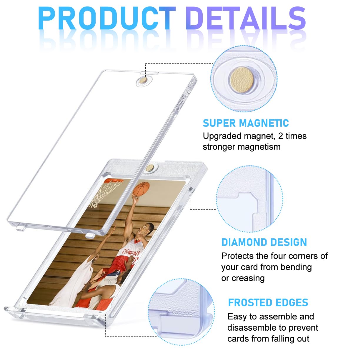 PATPAT Magnetic Game Card Holder for Trading Cards featuring 10pcs 6.3x8.8cm Acrylic Display Cases