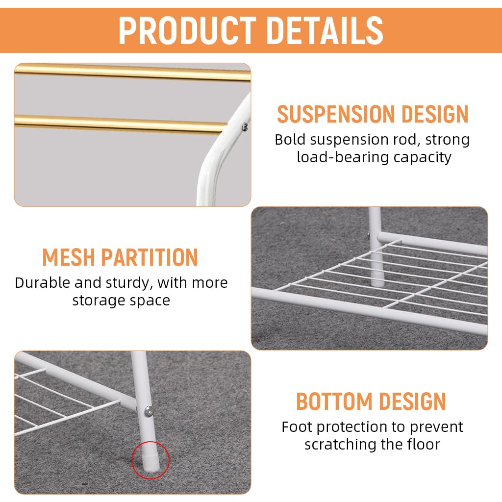 HASTHIP Towel Rack for Bathroom and Balcony featuring Triplet Stepped Bars | 75.2x31.2x73 cm Metal Frame