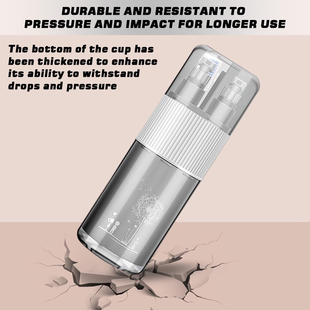 HASTHIP Travel Mouthwash Cup Kit with Dual 45ml Bottles and Convertible Wash Cup Lid | ABS and PP Toiletry Organizer